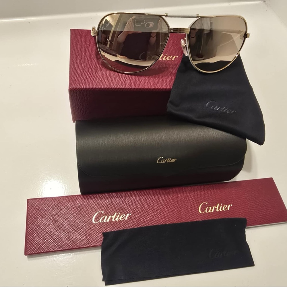 White and Gold Cartier Glasses